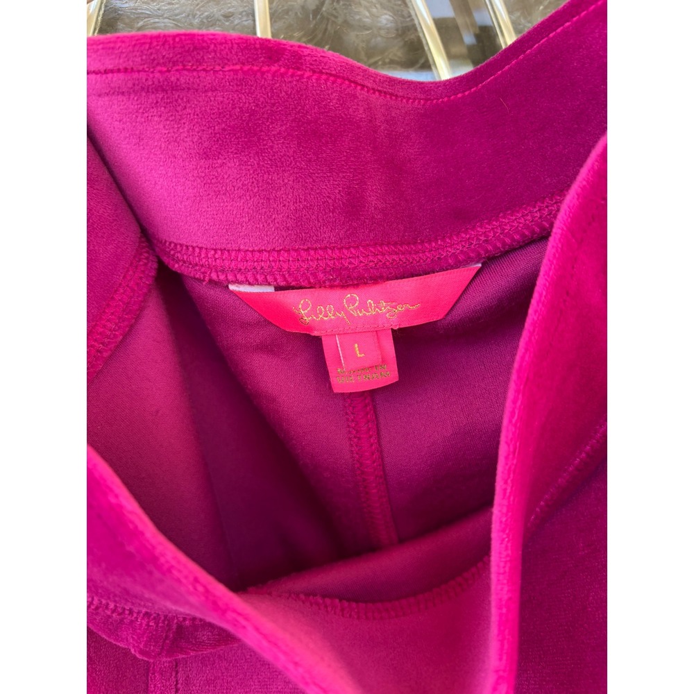 Lilly Pulitzer Hot Pink Velour Zip Hoodie Set - Picture 14 of 15